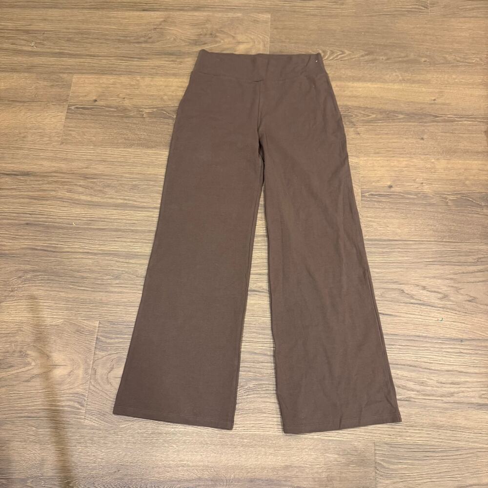 Indigo Luna Organic Cotton Wide Leg Yoga Pants Brown XL XXL Pull On Stretch